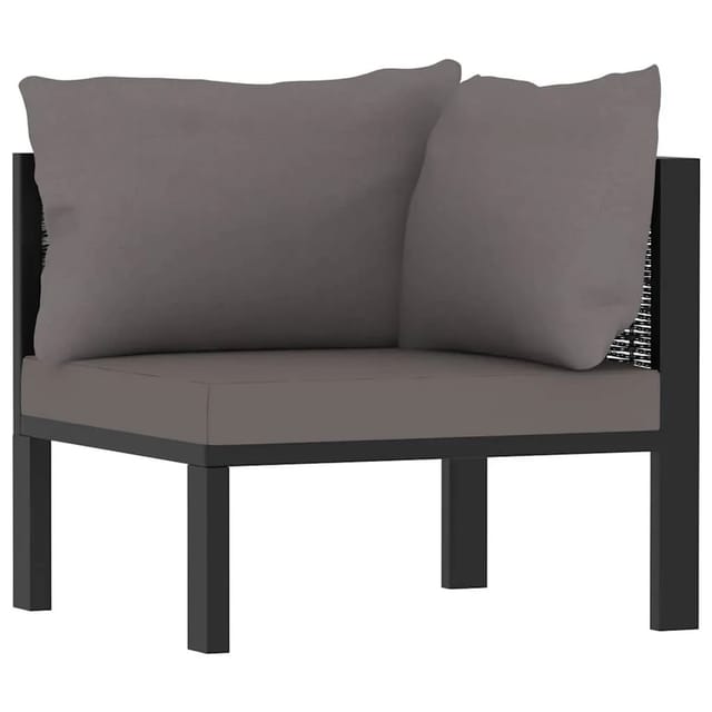 vidaXL Sofa-Eckelement mit Linker Armlehne Poly Rattan Anthrazit 49397