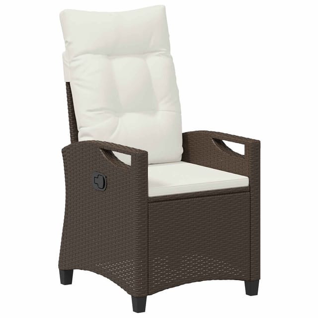 vidaXL Verstellbarer Gartenstuhl Braun und Creme 56 x 60 x 112 cm 42026841