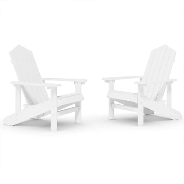 vidaXL Adirondack-Gartenstühle 2 Stk HDPE Weiß 3095692