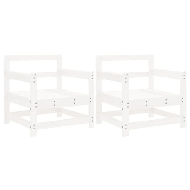 vidaXL Gartenstühle 2 Stk Weiß Massivholz Kiefer 825493