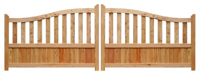 GartenLand Doppeltor Vorgartenzaun GRAZ Gebogen 300x105/90 cm Holzzaun Lärche PEFC