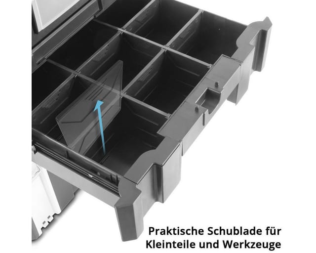 STAHLWERK Mobiles Toolbox Set Mit 3 Werkzeugkoffern Rollbrett Und Lenkrollen