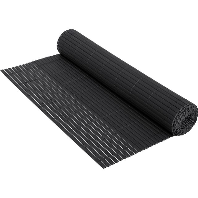 ECD Germany PVC Sichtschutzmatte 120 x 1000 cm Anthrazit UV-beständig