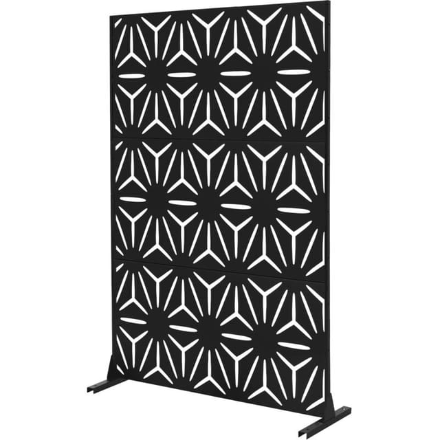 ML-Design Metall-Sichtschutz Torino 120x180 cm Schwarz aus Stahl
