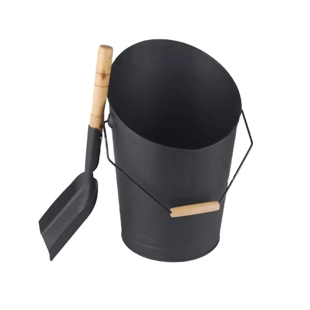 Sannover Ascheeimer mit Schaufel Stahl/Holz