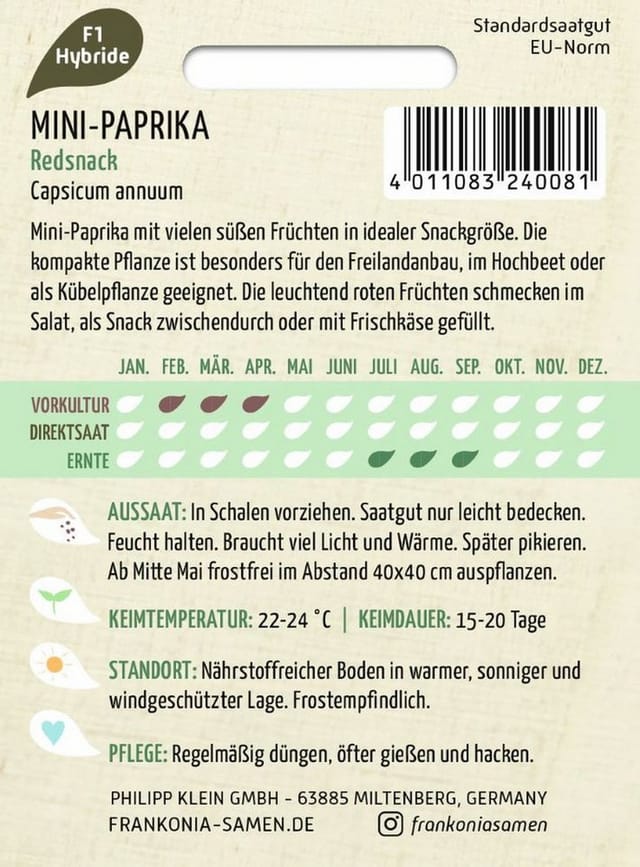 FRANKONIA Mini-Paprika Redsnack