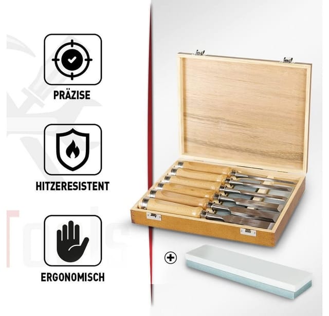 bestTools Stechbeitel Set 6-teilig aus Chrom-Vanadium Stahl für Holz