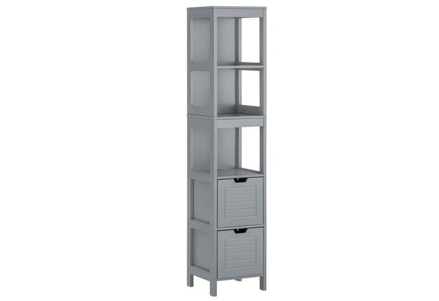 osoltus Badschrank Hochschrank Badregal Hampton 144 cm Grau