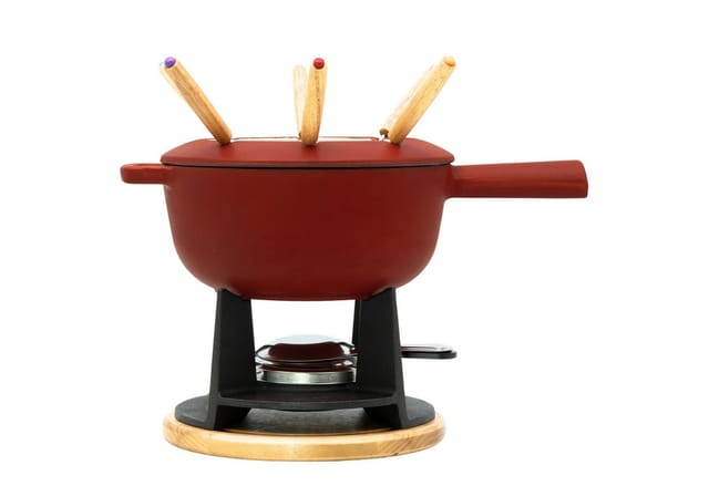 osoltus Fondue Käsefondue Gusseisen Matt Rot NEUHEIT