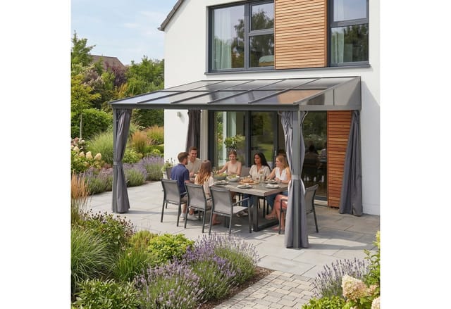 osoltus Alu Pavillon Terrassendach Terrassenüberdachung Toledo Hardtop 3 x 4 m