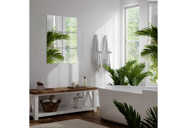Tulup Spiegelfliesen Spiegelfliesen Selbstklebend 20x20 cm Badezimmer Spiegelfliesen 6 Stück Spiegelfliesen Für Wand