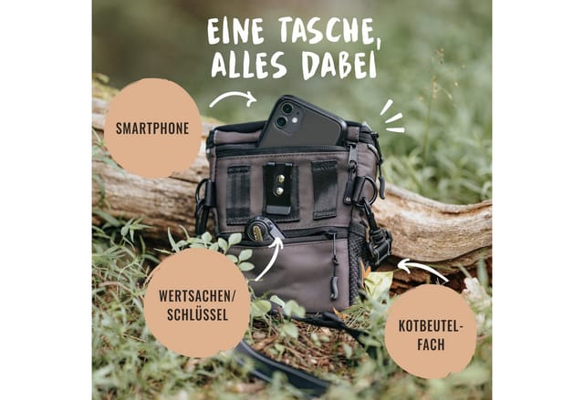 Rudelkönig Leckerlitasche Hund Gassitasche Training in Blau mit Kotbeutel Fach
