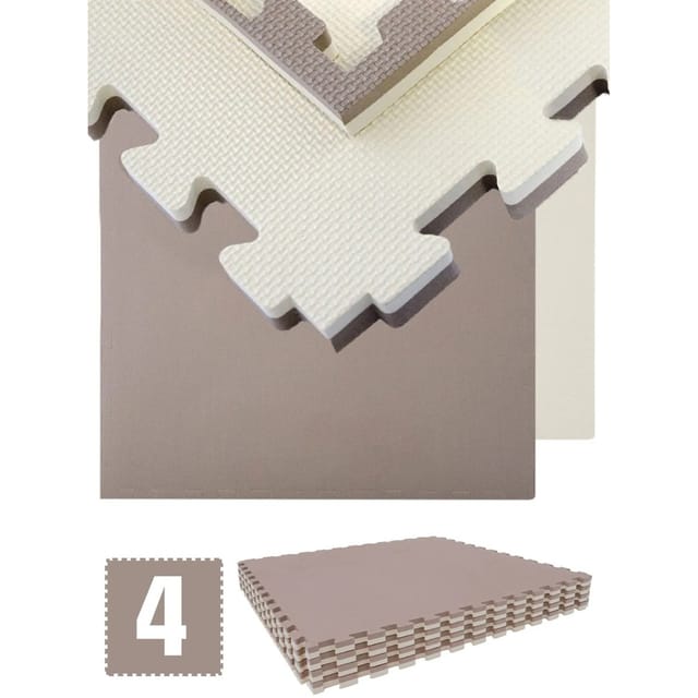 eyepower Fitnessmatte 90 x 90 x 2.5 cm 4er Set Braun