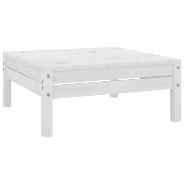 vidaXL Gartenhocker Weiß Massivholz Kiefer 806578