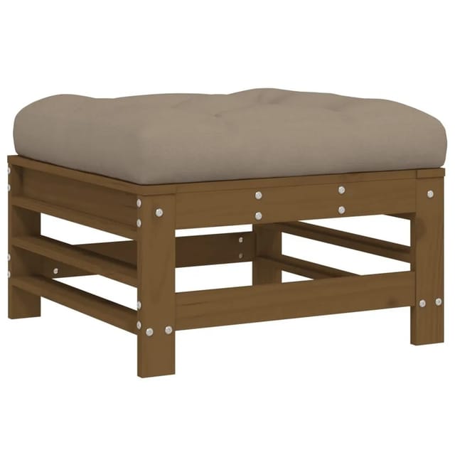 vidaXL Gartenhocker mit Kissen Honigbraun Massivholz Kiefer 825670