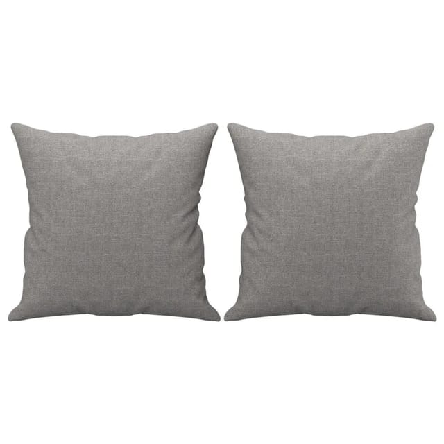 vidaXL Zierkissen 2 Stk Hellgrau 40x40 cm Stoff 349471
