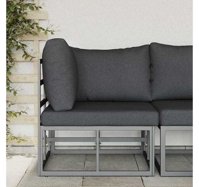 vidaXL Gartenmöbel Schwarz und Anthrazit 71,5 x 71,5 x 71 cm Metall 42008022
