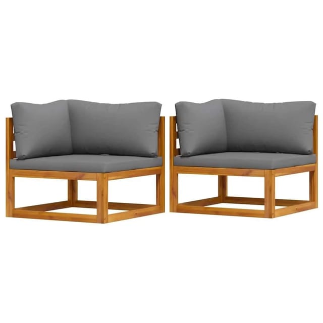 vidaXL Modular-Ecksofas 2 Stk mit Auflagen Dunkelgrau 311852