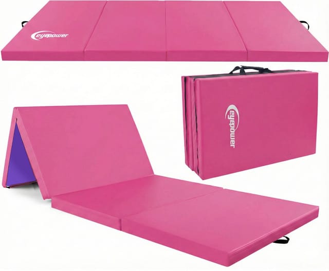 eyepower Gymnastikmatte Klappbar 180 x 60 x 5 cm Pink Aubergine