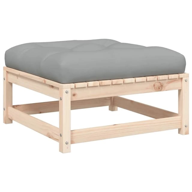 vidaXL Gartenhocker mit Kissen Massivholz Kiefer 838094