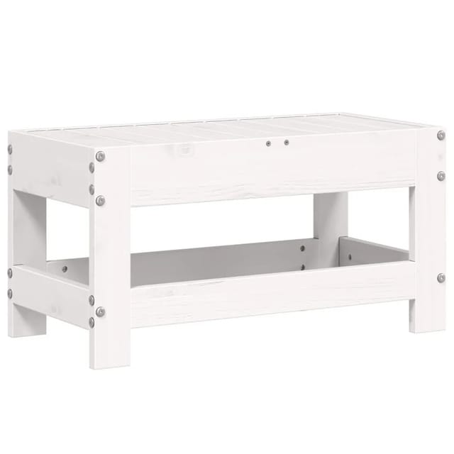 vidaXL Gartenhocker Weiß 62x30x32 cm Massivholz Kiefer 844894
