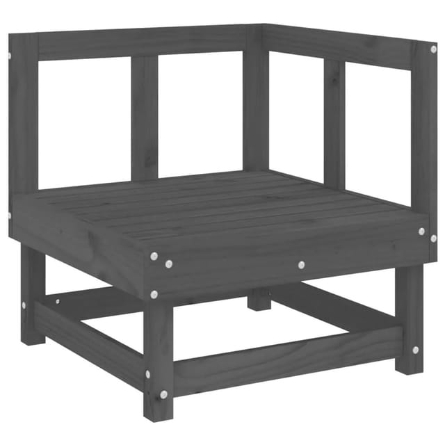 vidaXL Garten-Ecksofa Grau Massivholz Kiefer 825368