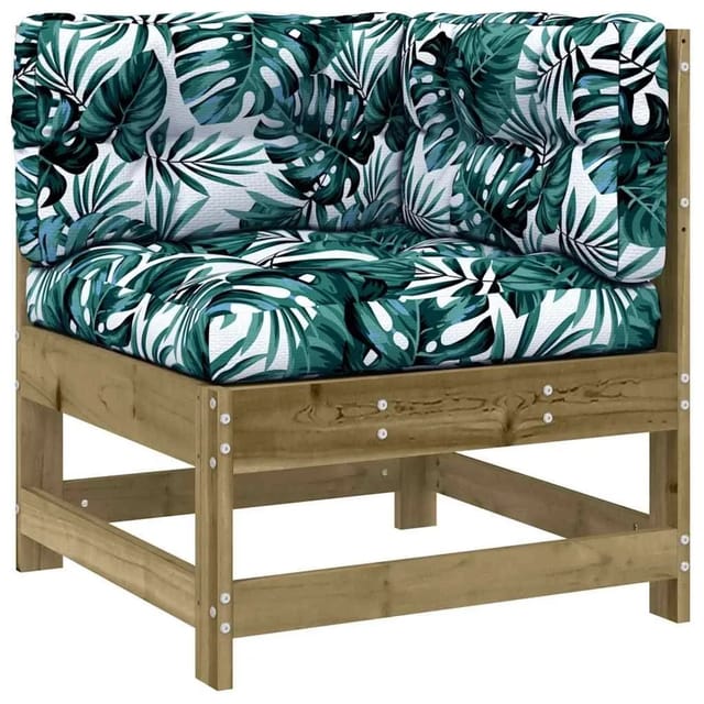 vidaXL Ecksofa mit Kissen Kiefernholz Imprägniert 825547