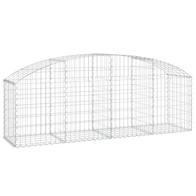 vidaXL Gabione mit Hochbogen 200x50x60/80 cm Verzinktes Eisen 153473