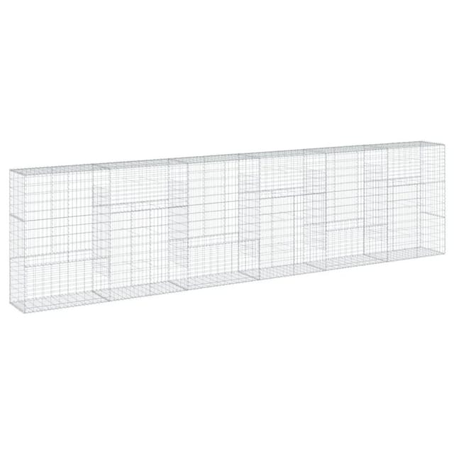 vidaXL Gabione mit Deckel 600x50x150 cm Verzinktes Eisen 3295159