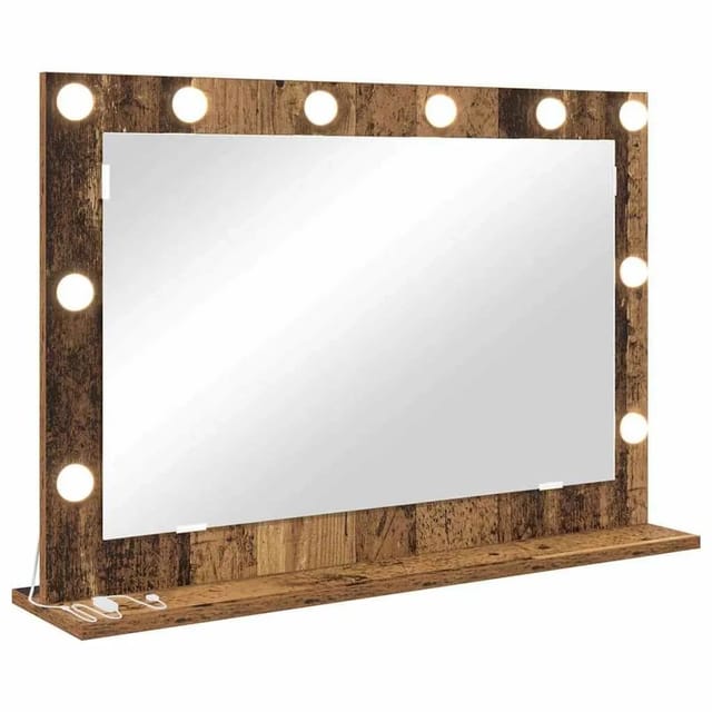 vidaXL Waschtischspiegel Rechtwinklig Altholz 80 x 55 x 18 cm 868299