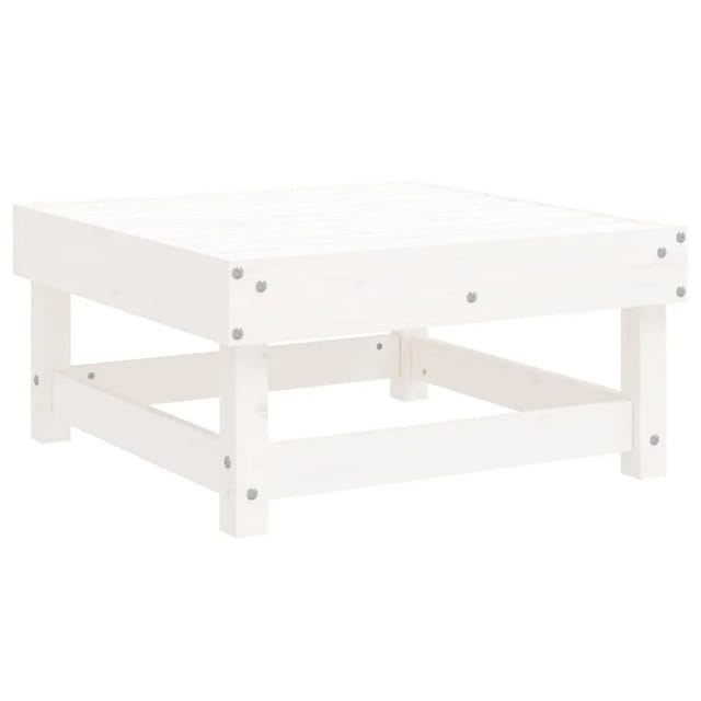 vidaXL Gartenhocker Weiß Massivholz Kiefer 825381