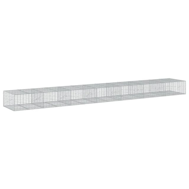 vidaXL Gabione mit Deckel 700x100x50 cm Verzinktes Eisen 3295184
