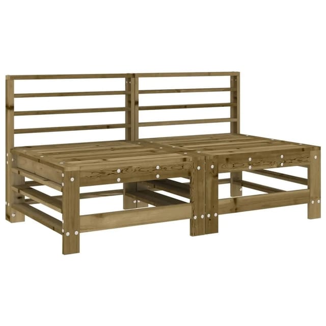 vidaXL Garten-Mittelsofas 2 Stk Kiefernholz Imprägniert 825645
