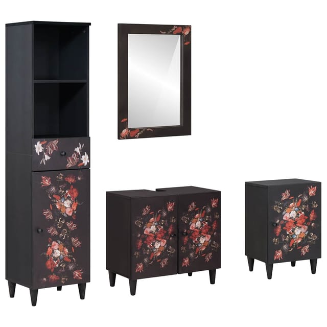 vidaXL Badezimmerschrank-Set mit Schubladen 4 Tlg Massivholz Mango 3310143
