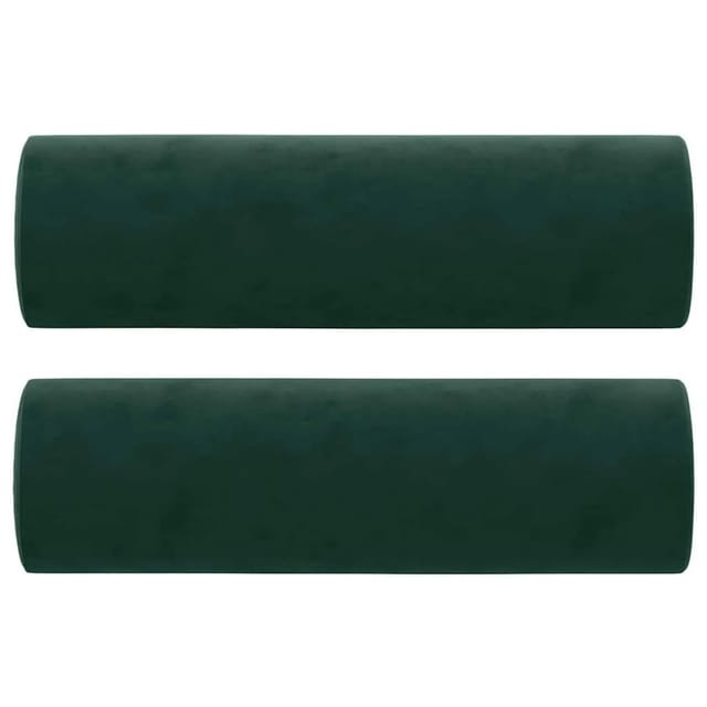 vidaXL Zierkissen 2 Stk Dunkelgrün Ø15x50 cm Samt 349511
