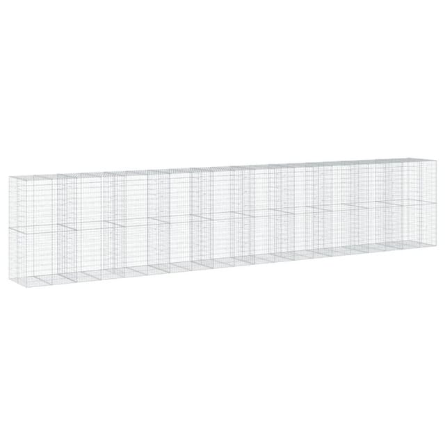 vidaXL Gabione mit Deckel 1000x100x200 cm Verzinktes Eisen 3295243