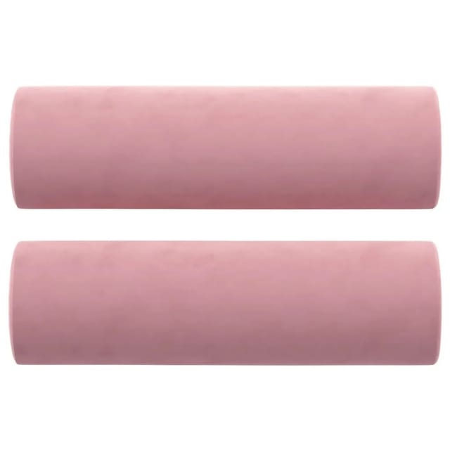 vidaXL Zierkissen 2 Stk Rosa Ø15x50 cm Samt 349512