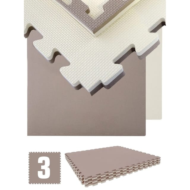 eyepower Fitnessmatte 90 x 90 x 2.5 cm 3er Set Braun