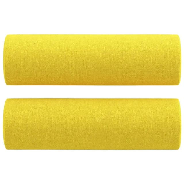 vidaXL Zierkissen 2 Stk Hellgelb Ø15x50 cm Stoff 349506