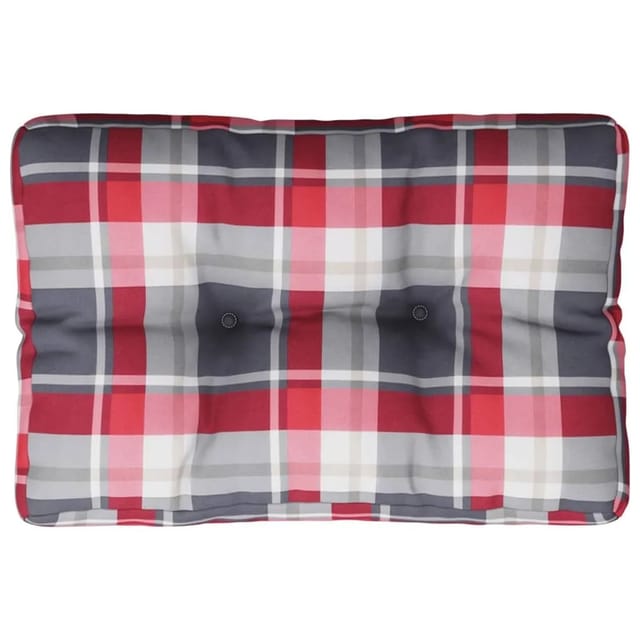 vidaXL Palettenkissen Rot Karomuster 60x40x12 cm Stoff 360570