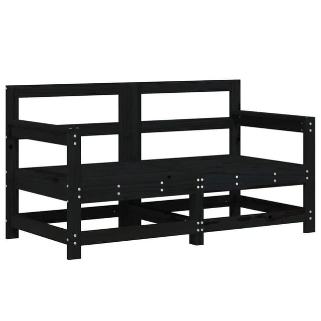 vidaXL Garten-Ecksofas 2 Stk Schwarz Massivholz Kiefer 825510