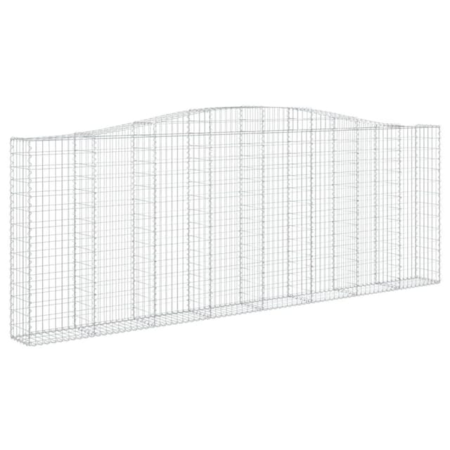 vidaXL Gabione mit Hochbogen 400x30x140/160 cm Verzinktes Eisen 153407