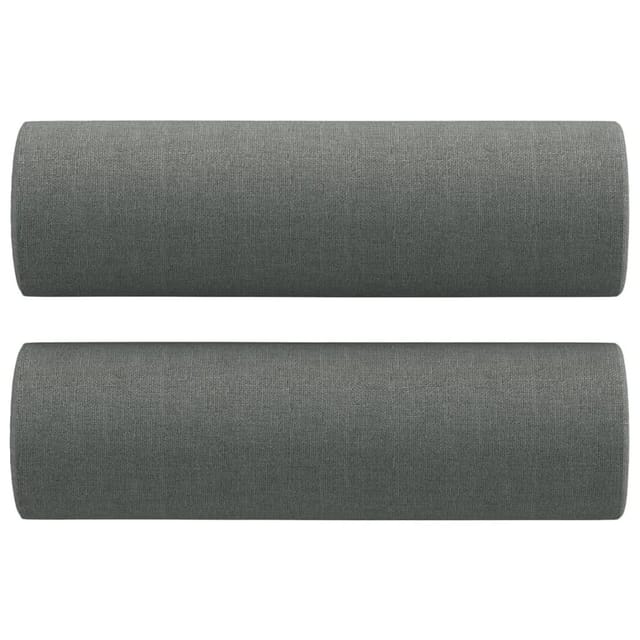 vidaXL Zierkissen 2 Stk Dunkelgrau Ø15x50 cm Stoff 349502