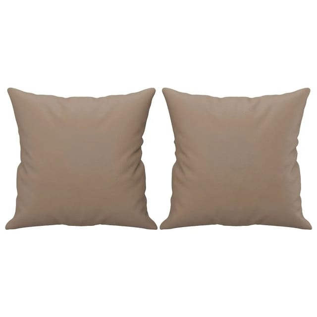 vidaXL Zierkissen 2 Stk Cappuccino-Braun 40x40 cm Kunstleder 349484