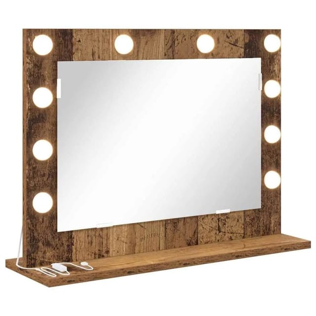 vidaXL Waschtischspiegel Rechtwinklig Altholz 60 x 45 x 18 cm 868315