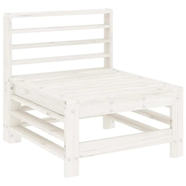 vidaXL Garten-Mittelsofa Weiß Massivholz Kiefer 825612