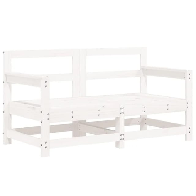 vidaXL Garten-Ecksofas 2 Stk Weiß Massivholz Kiefer 825507