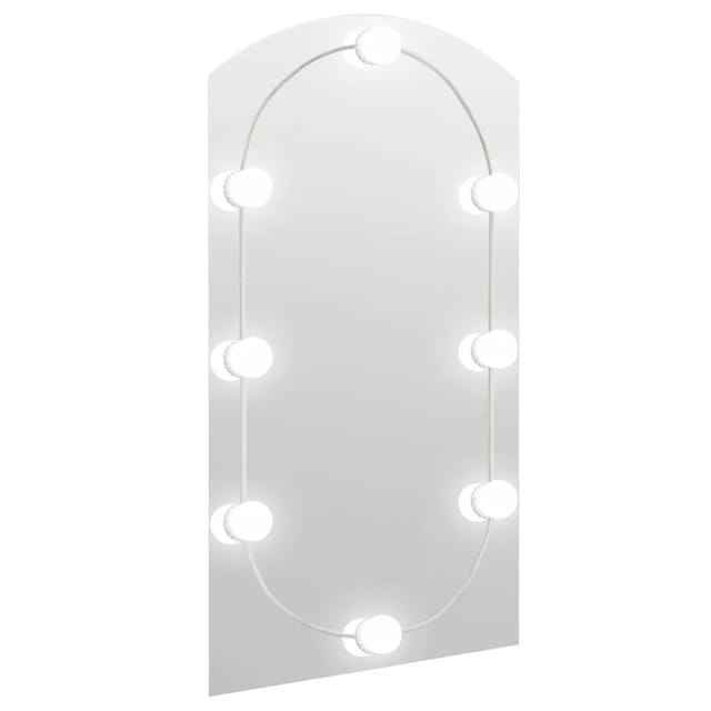 vidaXL Spiegel mit LED-Leuchten 90x45 cm Glas Bogenförmig 3102978
