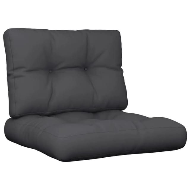vidaXL Palettenkissen 2-Tlg Schwarz Stoff 360652