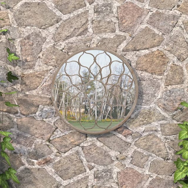 vidaXL Gartenspiegel Sand 40x3 cm Eisen Rund 318365